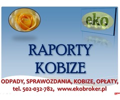 Kobize, cena za raport, tel. 502-032-782, opłaty środowiskowe, Warszawa